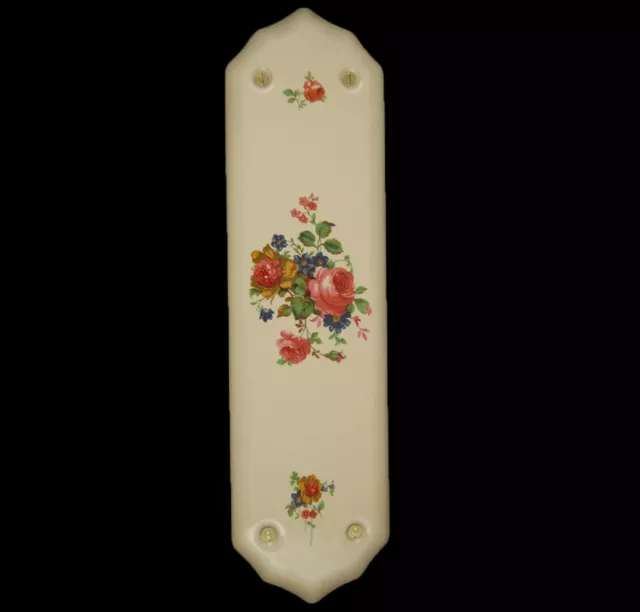 Country Rose Cream Porcelain Fingerplate Door Push Plate