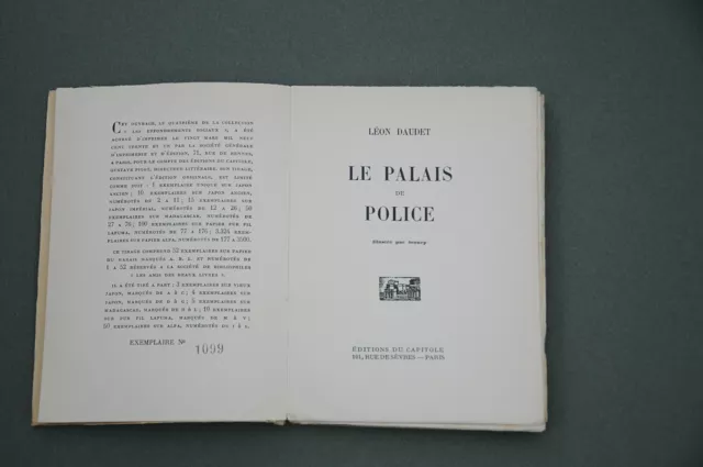 Action française L. Daudet le palais de police 1931 E.O numéroté alfa Sennep 2