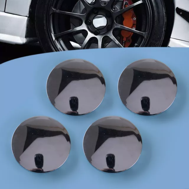 4xUniversal 56mm Car Wheel Center Caps Hub Tyre Rim Hub ABS Silver Cap Cover New