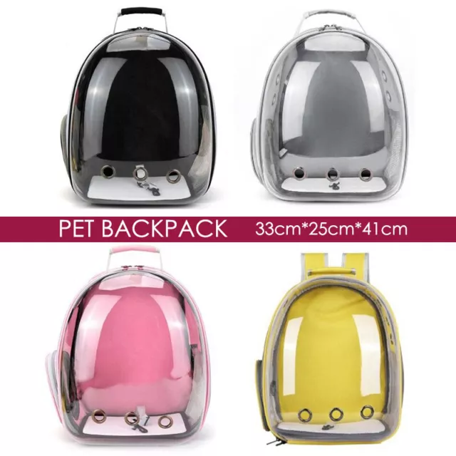 Cat Dog Breathable Pet Carrier Bag Outdoor Travel Transparent Space Backpack AU