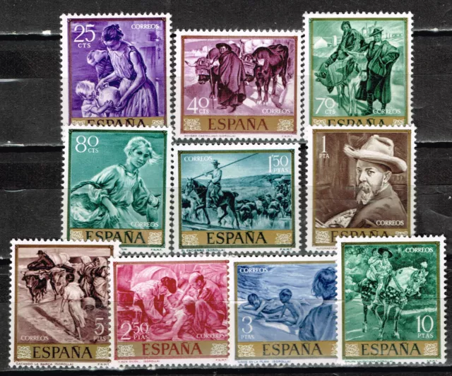 Spain Arts series Prado set #7 Joaquín Sorolla Famous Paintings stamps 1964 MNH