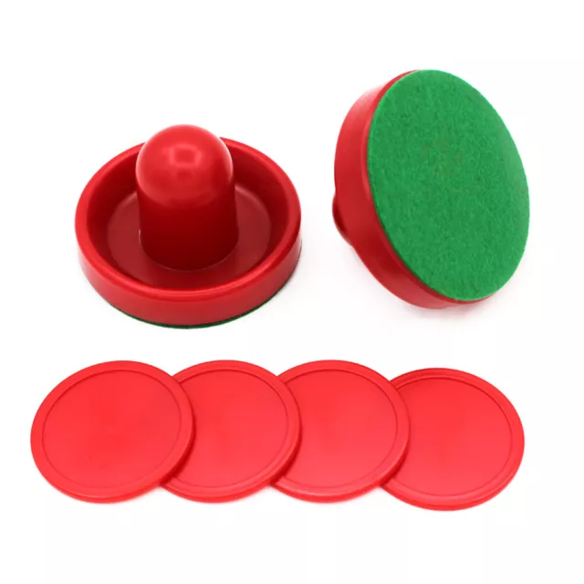 Air Hockey Accessories Goalies Puck Felt Pusher Mallet Table Games (Red)