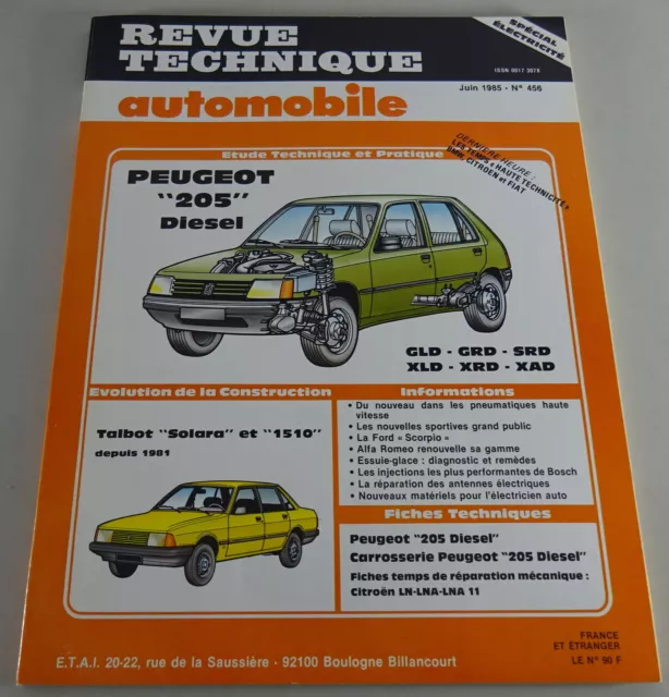 Reparaturanleitung Revue Technique Peugeot 205 / Talbot Solara & 1510 von 6/1985