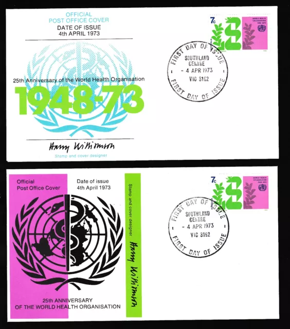 1973 25th ANNIVERSARY WORLD HEALTH DECIMAL STAMP FIRST DAY COVERS #2111