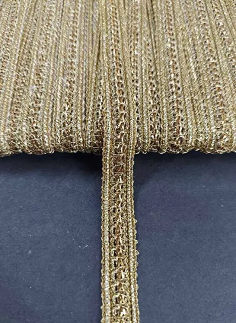 Zari Trim Fringe Lace Border For Bridal Dresses Sarees Decoration 18 Mtr