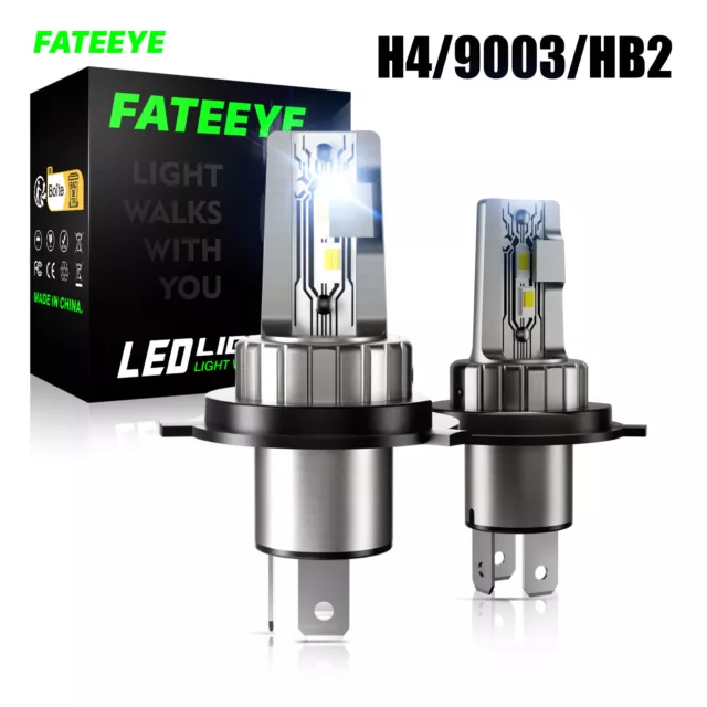 FATEEYE Coppia H4 9003 HB2 Lampade Led Da Auto Fari 50W 10000LM 6000K Hi/Lo Beam