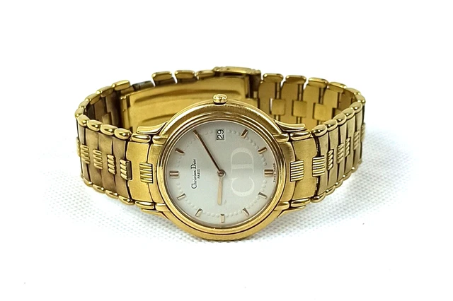 Christian Dior Paris Watch Vintage Wristwatch Luxury Amazing Round White Dial