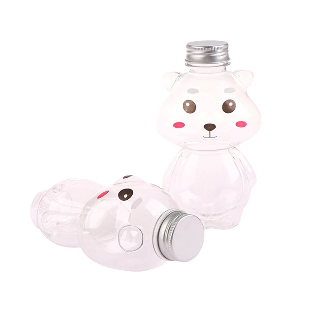 1Pc 500ml Transparent Thickened Cute Cartoon Violent Bear Plastic Juice BottleDB