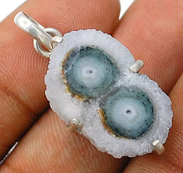 Natural Solar Quartz Eye 925 Sterling Silver Pendant Jewelry NW17-8