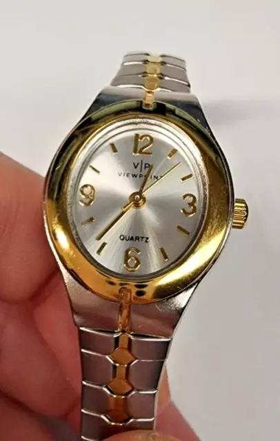 Timex Viewpoint CC3D82700 Women's 2-Tone Expansion Band Watch, Silver Dial WORKS