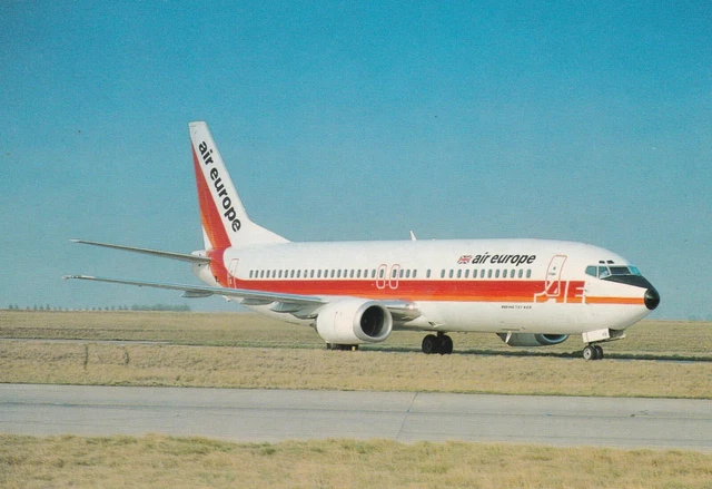 Carte Postale Avion - Air Europe -  Boeing 737- 400 .