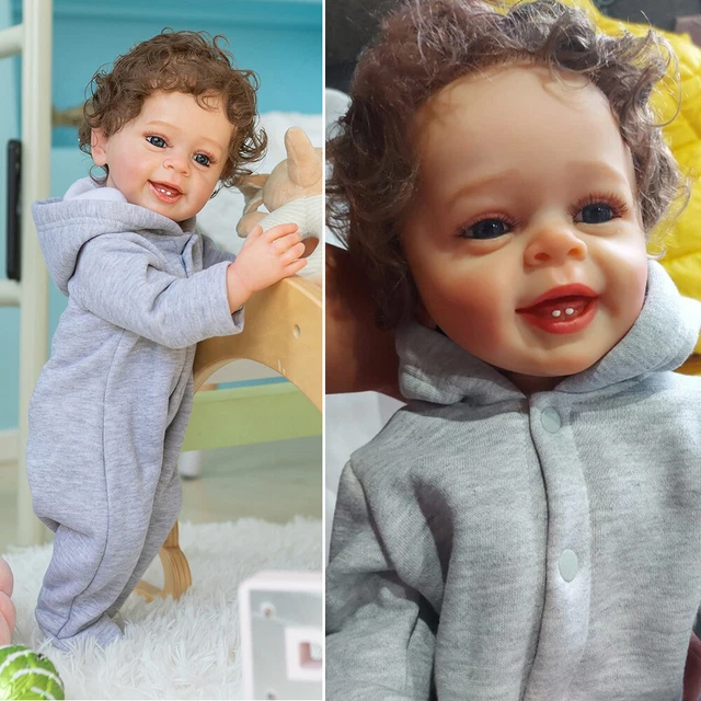 55CM Reborn Toddler Boy Doll Full Body Soft Vinyl Silicone Bath Toy Waterproof