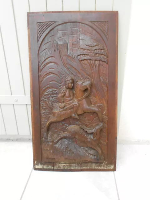 Fronton,médaillon ancien, bois sculpté