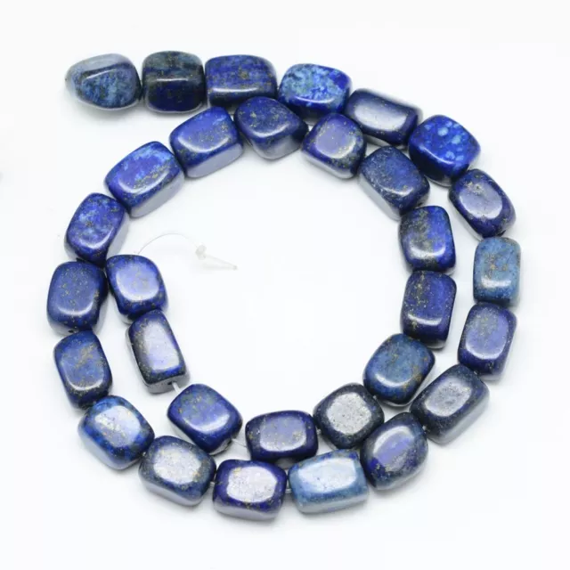 Lot de 15 perles Lapis lazuli en pierre Naturelle rectangulaires de 13mm de long 2