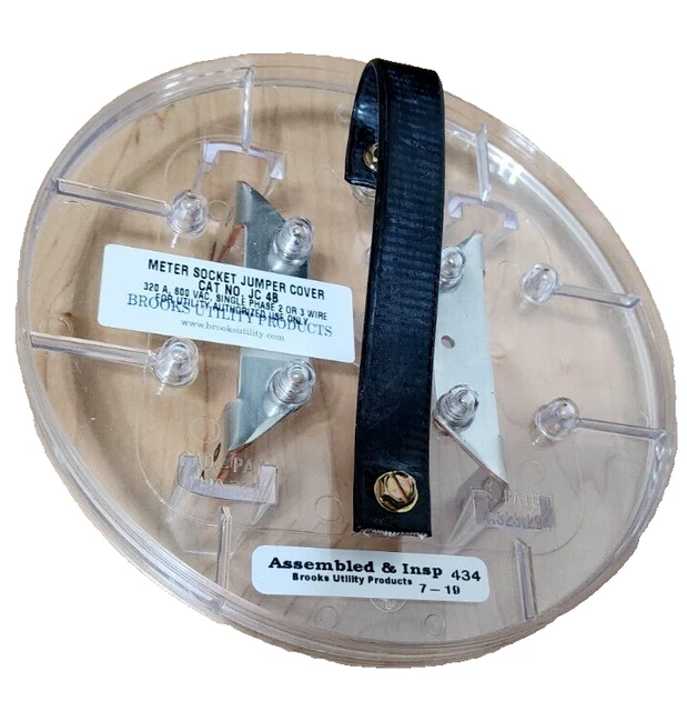 thumbnail image 2 of Brooks Utility JC-4B Meter Jump Cover – 320A 1-Phase 4 Jaw 600V – NEW In Sealed Box 2 of 5