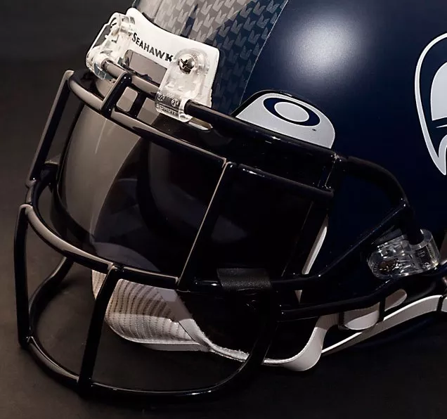 SEATTLE SEAHAWKS NFL Schutt EGOP Football Helmet Facemask/Faceguard (NAVY BLUE)