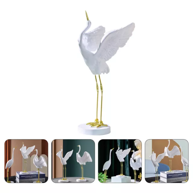 Garden Crane Statue Resin Sculpture Bird Lawn Ornament Decorative Yard A