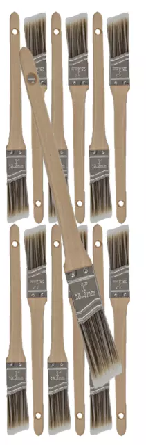 12PK 1" Angle House Wall,Trim Paint Brush Set Home Exterior or Interior Brushes