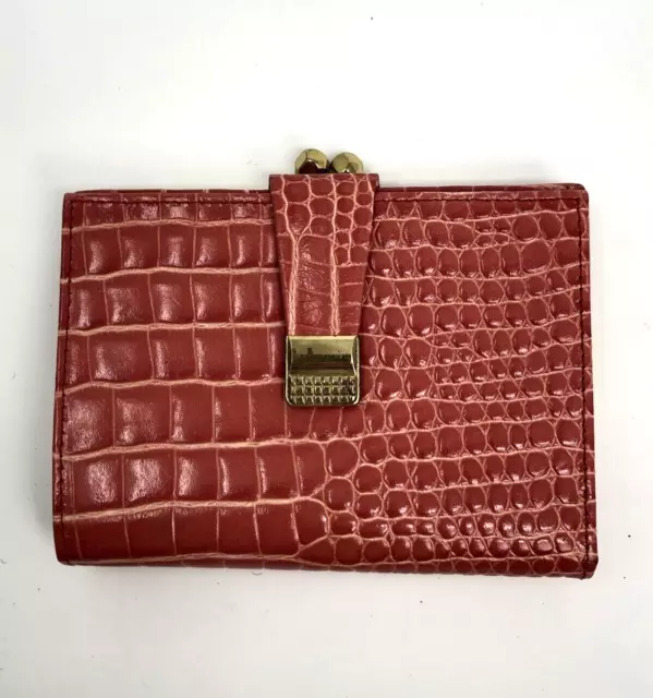 90s Vintage Rosenfeld Pink Leather Bi-Fold Purse Wallet