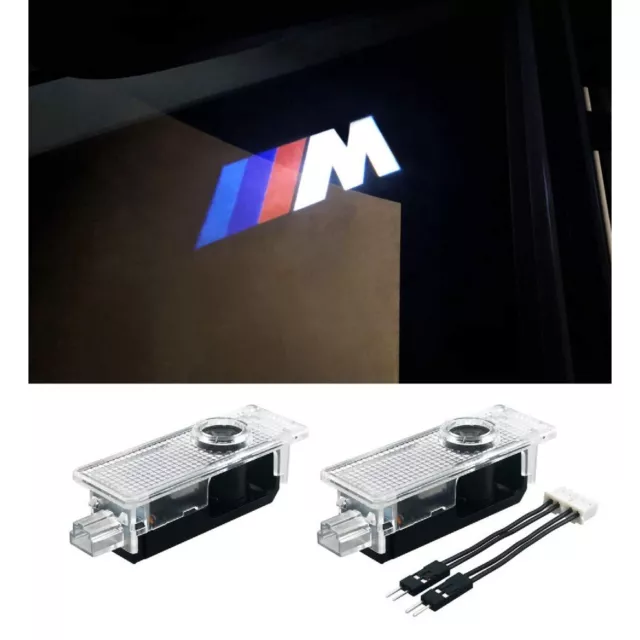 BMW M Sport Car Door Projector Laser Led Lights Courtesy Puddle Shadow Lamps 2pc