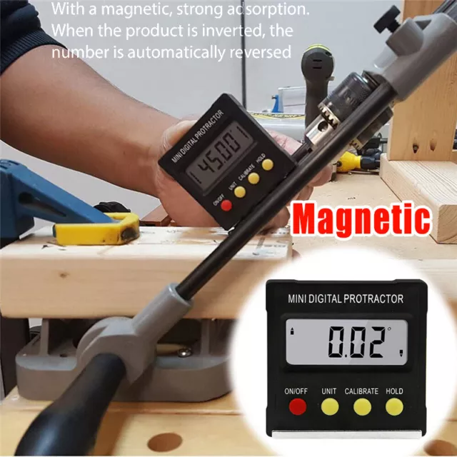 Magnetic LCD Digital 360°Level Angle Finder Protractor Inclinometer Bevel Gauges