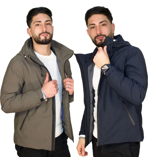 Giubbotto Uomo Invernale Piumino Imbottito con cappuccio Impermeabile parka RDV