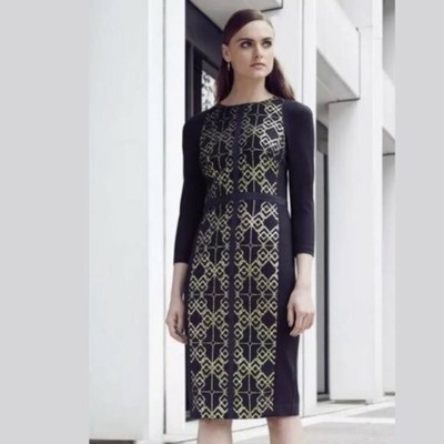Ted Baker London  Metallic Tile Jacquard Dress US  Size 4 Ted Baker Size  1