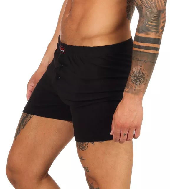 6 Stk. Herren Boxer Shorts BASIC schwarz uni 100% Baumwolle Größe: 5 - 13  WOW