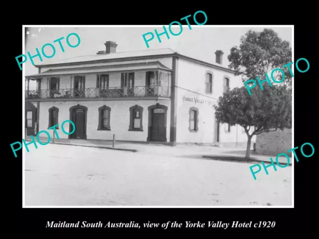 OLD 8x6 HISTORIC PHOTO OF MAITLAND SOUTH AUSTRALIA YORKE VALLEY HOTEL c1920