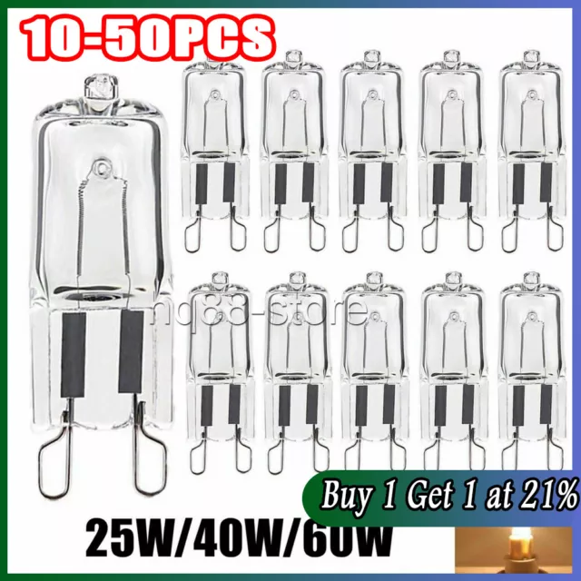 50 X G9 Halogen Bulbs 20W 25W 40W 60W Warm White Filament Lamp Replace LED Bulb