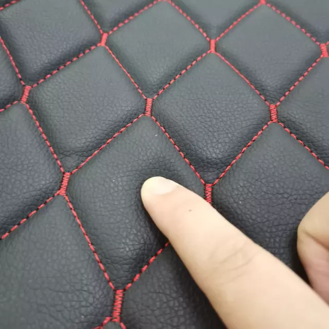 Faux Leather Quilted Fabric for DIY Car Seat Upholstery Waterproof Foam-padded