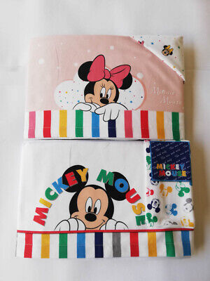 COMPLETO LENZUOLA LETTINO CULLA TOPOLINO MICKEY MOUSE BLU EL0205WD SET 3PZ 