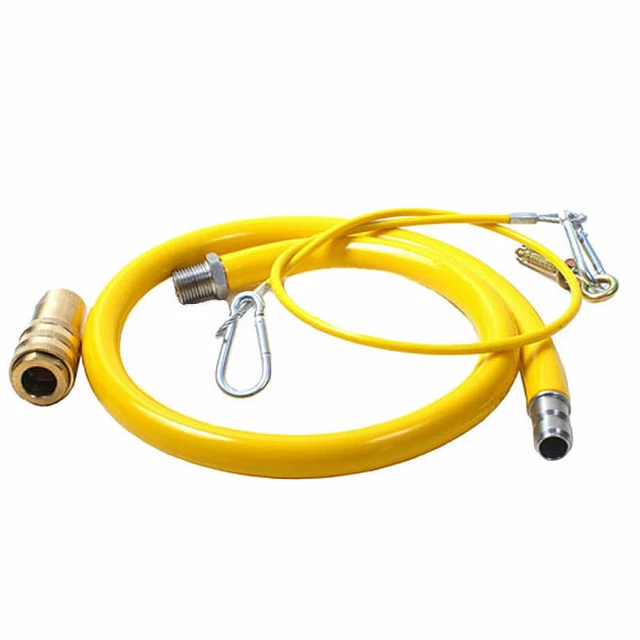 Gelber Gas-Schlauch Für Gastronomie – Flexibler Verbinder 1/2" Oder 3/4", Für Gewerbe Und Küche, Markenlos