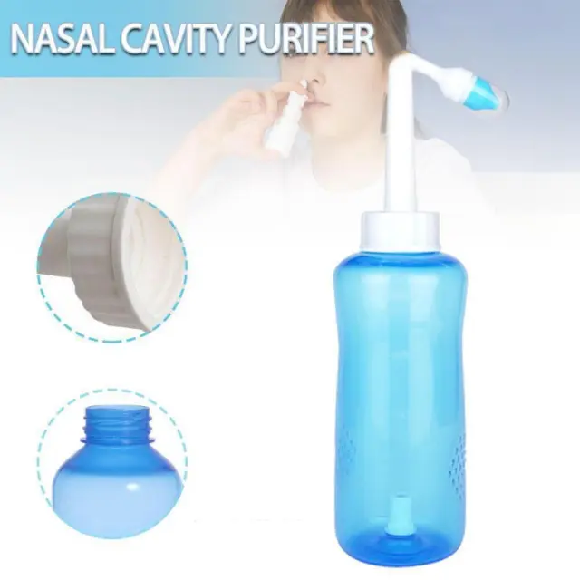 Kit de enjuague sinusal nasal efectivo botella de 500 ml con solución salina para