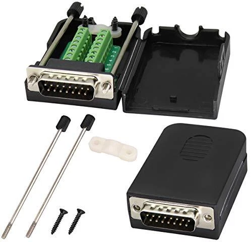 DB15 Screw Terminal Block Adapter D-SUB 15 Pin 2 Row DB15 Male to 16 Pin/Way
