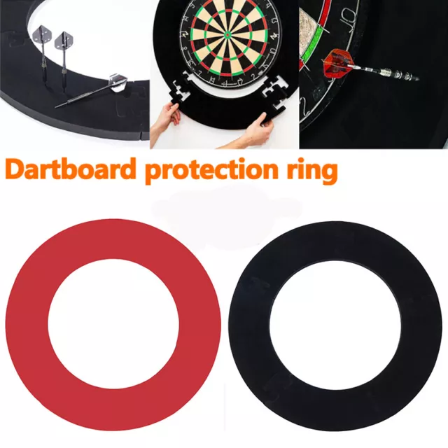 Protective Dartboard Darts Surround Wall Guard Protector Ring Plain Black / Red