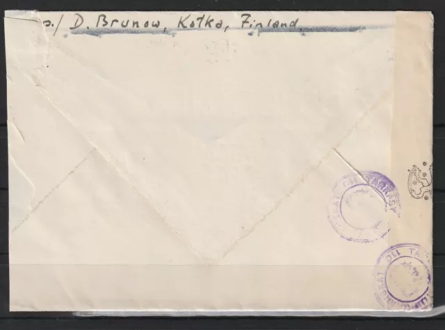 Finnland Brief von Kotka nach Stockholm, Zensur 1944 #1095462 2