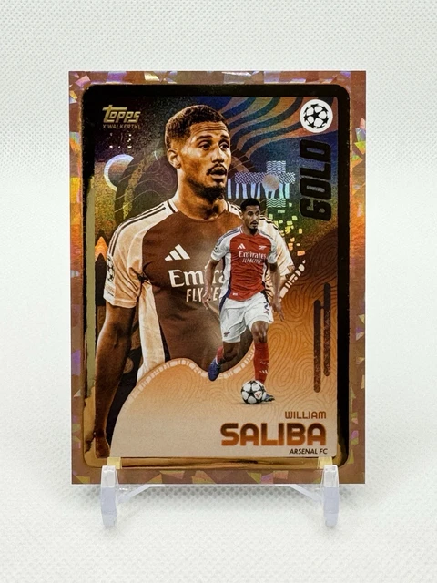 2024 25 TOPPS X WALKERTKL Gold UCC William Saliba 5 Arsenal Orange 2024-25-topps-x-walkertkl-gold-ucc-william-saliba-5-arsenal-orange