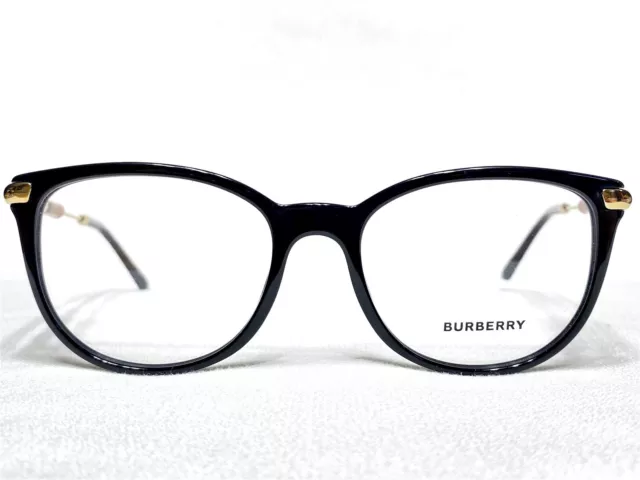 NEW Burberry B2255Q 3001 Womens Black & Gold Modern Eyeglasses Frames 53/18