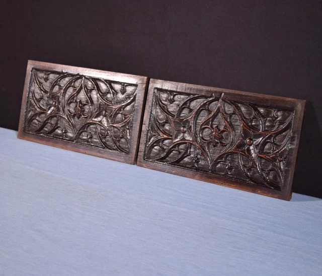 *Gothic Carved Architectural Panels/Trim in Solid Chestnut Wood Salvage