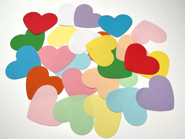 Papierherzen - 2 Zoll - helle Farben und Pastellfarben