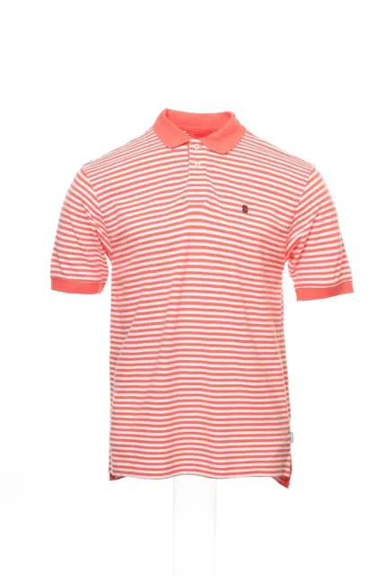 Izod City Stripes Mens Striped Cotton Polo Shirt (Large, Hot Coral) $50