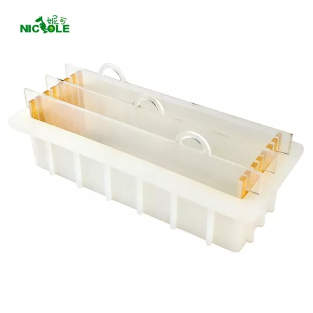 Nicole Large Soap Molds Rectangle Silicone Liner for 18 Bar Mold with  Wooden Box