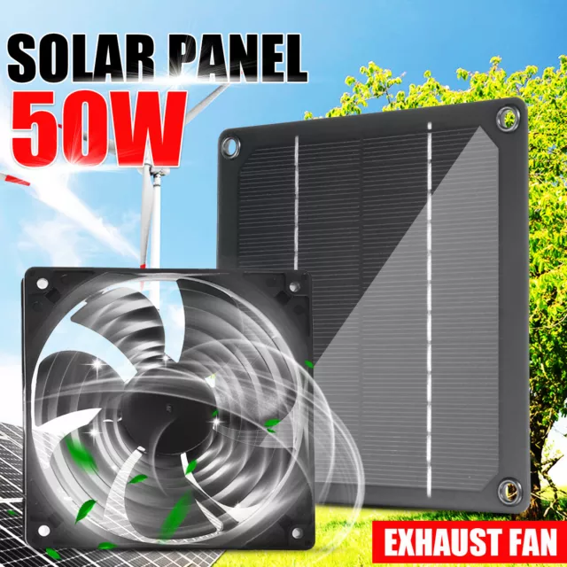 50W 12V Panneau Solaire Plaque de Refroidissement Ventilateur Solaire
