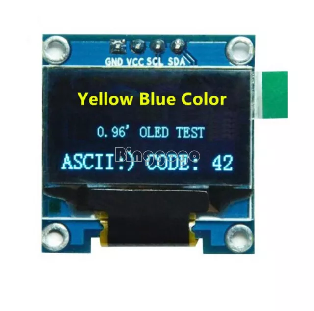 0.96" Blue &Yellow I2C IIC 128X64 OLED Serial LCD LED Display Module for Arduino