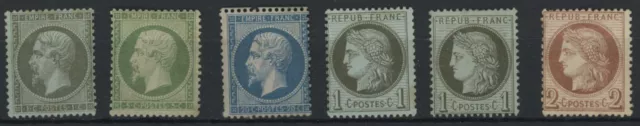 France Classique Empire Ceres Lot 6 Timbres Neuf * Petits Defauts Voir Scans