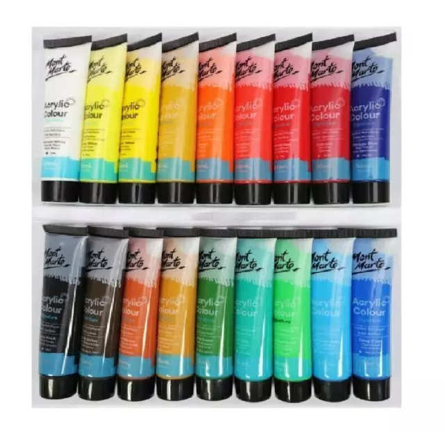 Mont Marte Studio Acrylic Paint 75ml Tube - 24 colours Fluid Artwork Art Supply