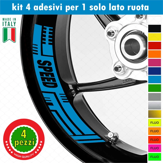 Kit 4 adesivi interno Cerchi Moto racing wheels ruote 17 Pollici inner rim INT06