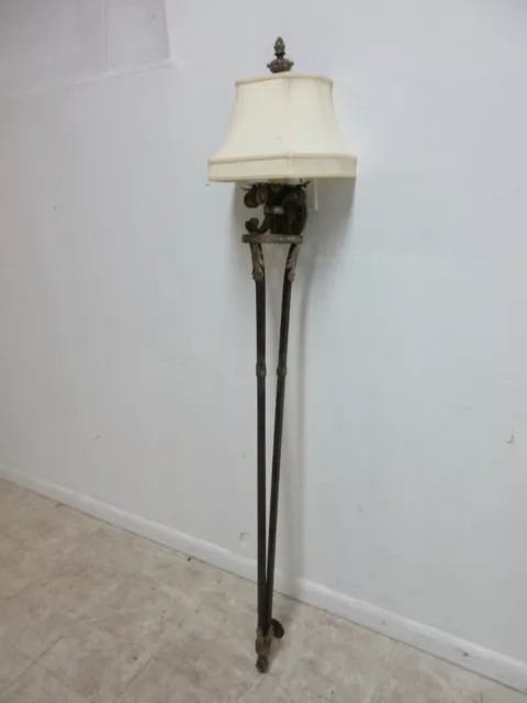 FINE ART LAMP French Regency Gold Metal Filigree Lamp Wall Sconce Pole ...