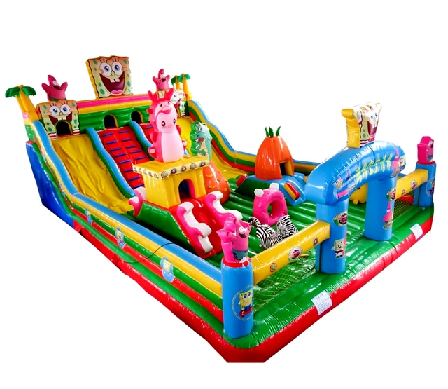 40x25x25 Commercial Inflatable Spongebob Bounce House Water Slide Combo used 40x25x25 Commercial Inflatable Spongebob Bounce House Water Slide Combo used